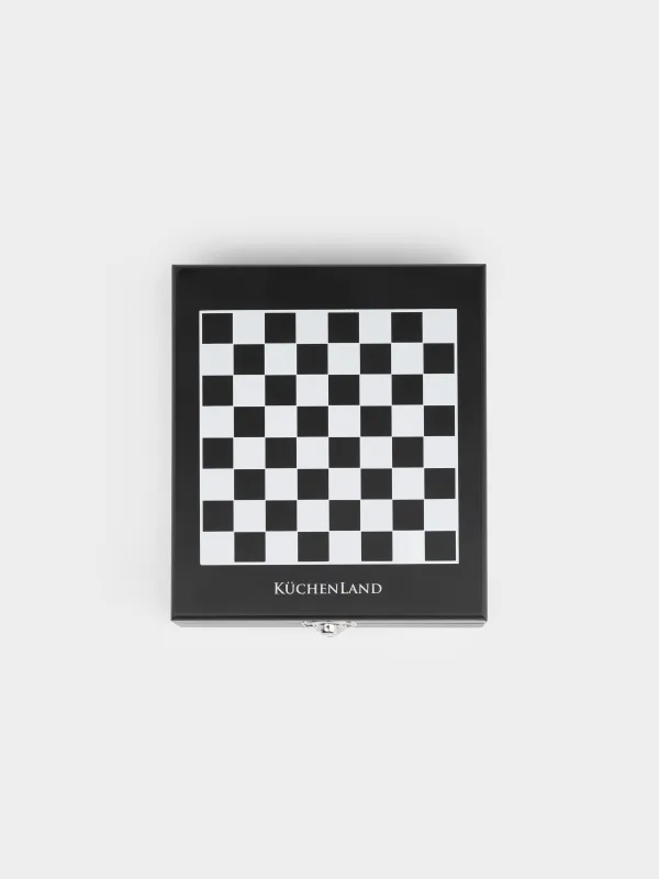 Сомелье жиынтығы, 4 зат, қорапта, болат / пластик / ағаш, қара, шахмат, бар, image-7