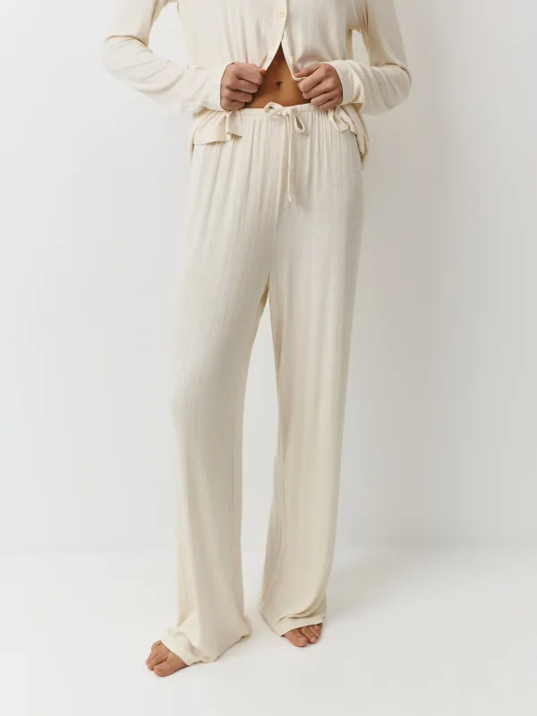 Әйелдер шалбары, үйге арналған, өлшемі S, модал/вискоза/эластан, сары, Dirona, image-1