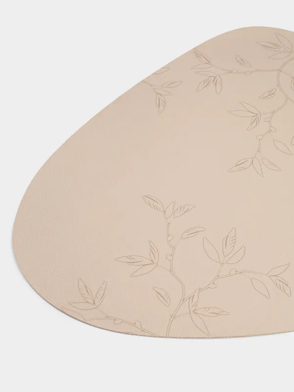 Салфетка под приборы, 37x45 см, ПВХ, фигурная, бежевая, Ветви, Rock press, image-1