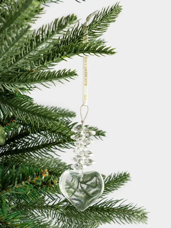 Шырша ойыншығы, 10 см, шыны, Жүрек, Ice crystal, image-2