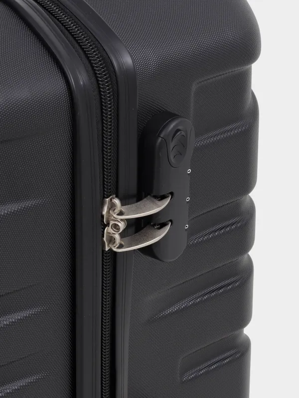 Чемодан L, 52х29х77 см, 4,2 кг, құлпы бар, пластик, қара, Travel comfort, image-8