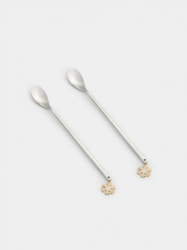 Десерт қасығы, 19 см, 2 дана, болат, күміс, Қар ұшқындары, Snowfall, image-1