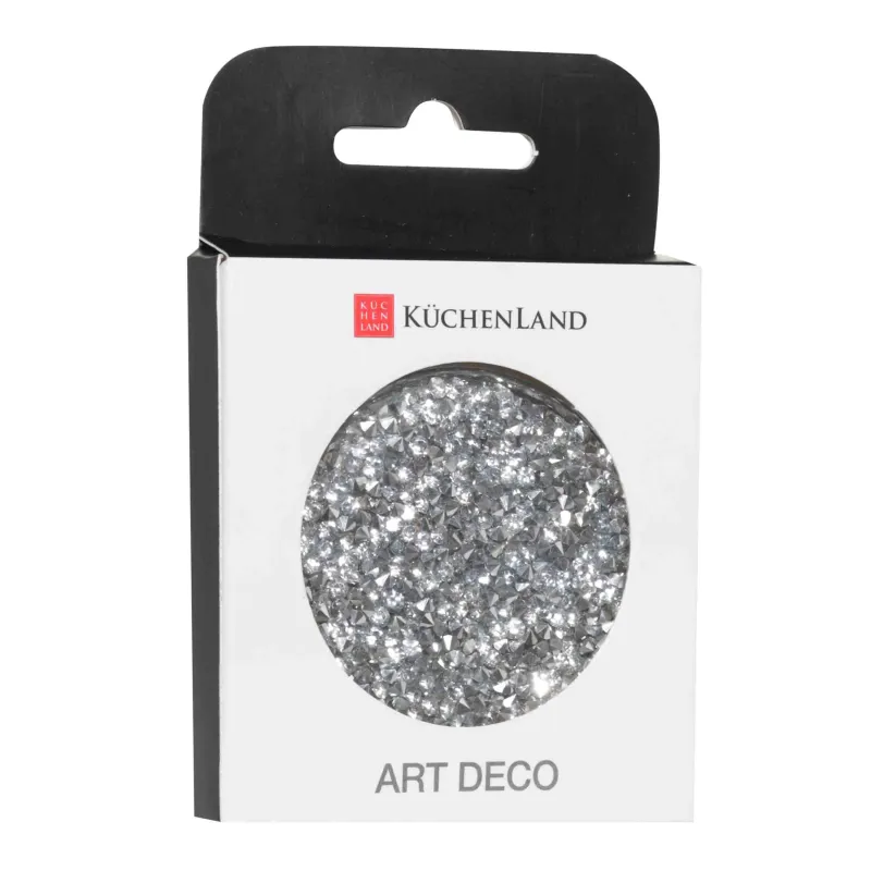 Зеркало карманное, двустороннее, Стразы, Art deco, image-4