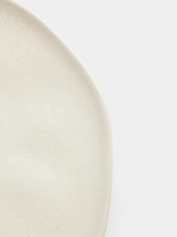 Түскі ас тәрелкесі, 27 см, керамика, сүт түстес, Мыжылған әсер, Crumple creme, image-2