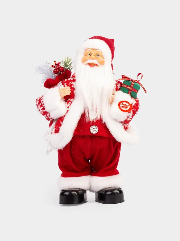 Изделие декоративное, 30 см, музыкальное, анимированное, пластик/полиэстер, Санта, Magic time, image-0