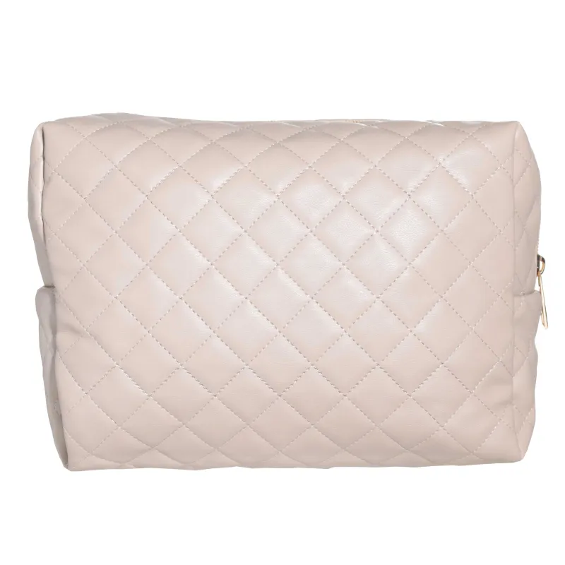 Косметика сөмкесі, 25х18 см, ілулі, полиуретан, сарғылт, Quilted, image-2