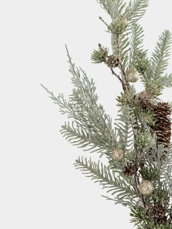 Сәндік бұтақ, 83 см, пластик/полиэстер, Шампан жидектері мен шырша бүршіктері, Conifer champagne, image-3