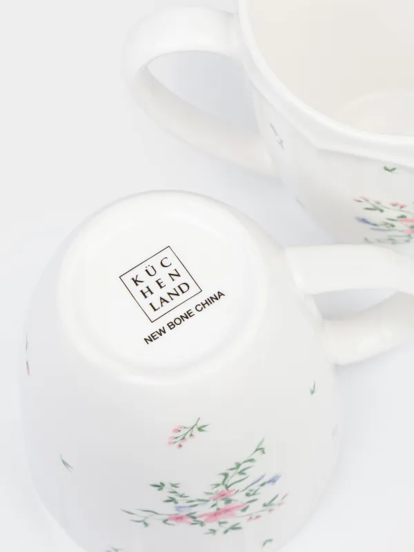 Саптыаяқ, 380 мл, 2 дана, фарфор N, ақ, Нәзік гүлдер, El floria, image-5