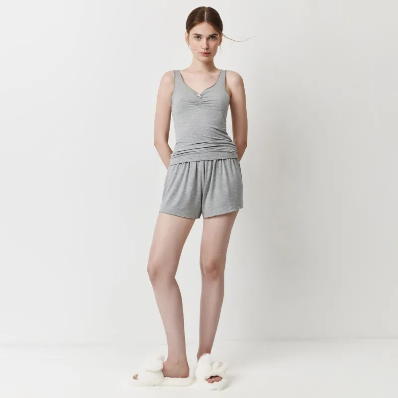 Әйелдер шорттары, үйге арналған, өлшемі L, вискоза/спандекс, сұр, Braith