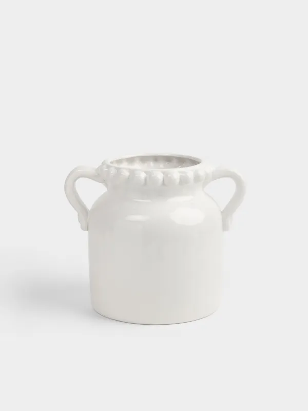 ЖИЫНТЫҚТАМА Кашпо, 21 см, керамика, сүт түстес, Festive mood, image-0