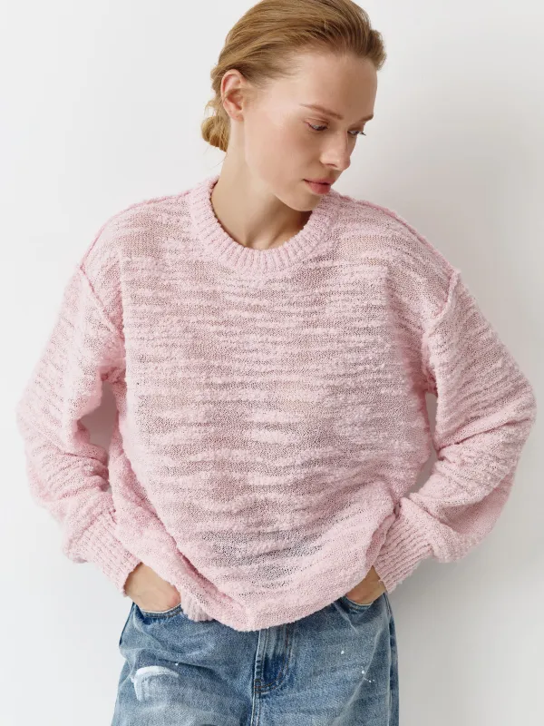 Әйелдер жемпірі, өлшемі L, полиэстер/вискоза, қызғылт, Enricua, image-0