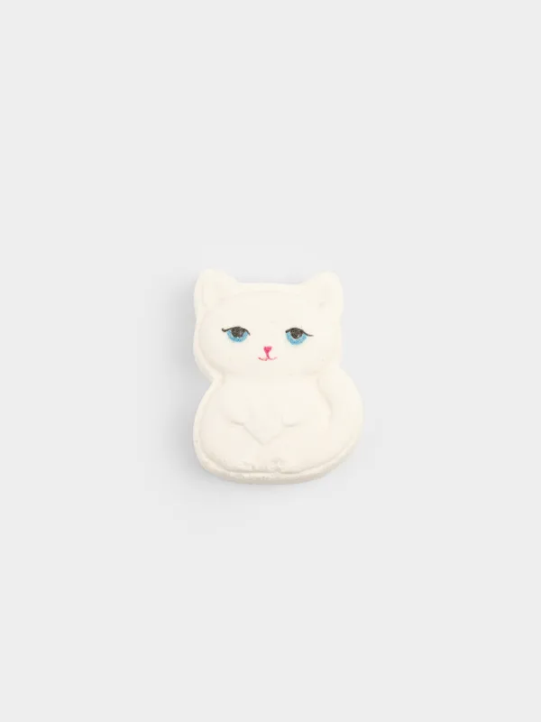 Бомбочка для ванны, 100 гр, с блестками, Белая, Ваниль, Кошечка, Sparkle body, image-0