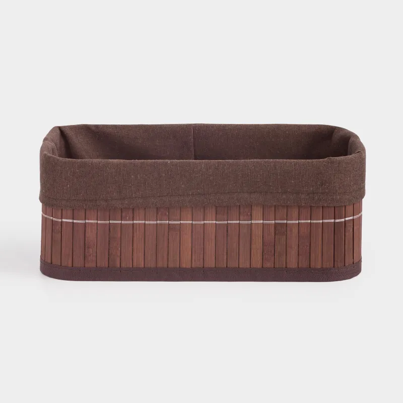 Сақтау себеті, 28х18х10 см, бамбук/мақта, тікбұрышты, қоңыр, Stem