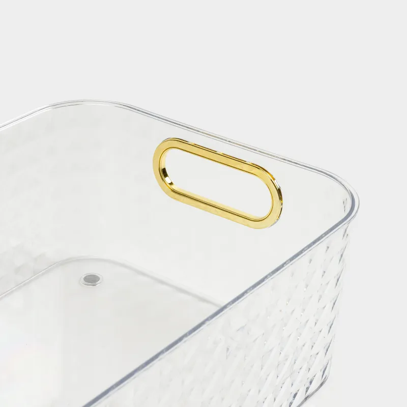 Жәшік-органайзер, 27х21х10 см, шаруашылық, алтын тұтқалары бар, пластик, Kandy, image-8