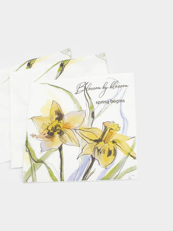 Қағаз майлықтар, 33х33 см, 20 дана, төртбұрышты, ақ, Нәркестер, Bloom, image-3