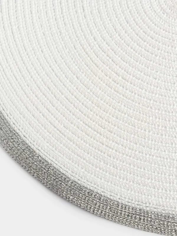 Аспаптарға арналған майлық, 38 см, полиэстер, дөңгелек, ақ, күміс жиек, Rotary rim, image-1