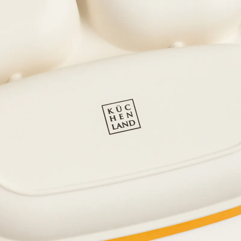 Тарелка обеденная, детская, 18 см, 3 отд, бамбук, квадратная, желтая, Динозавры, Dino, image-6