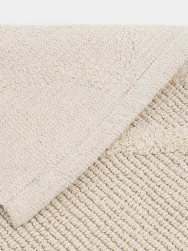 Кілемше, 50x80 см, тайғанамайтын, мақта, бежевый, Геометриялық, Textured, image-1