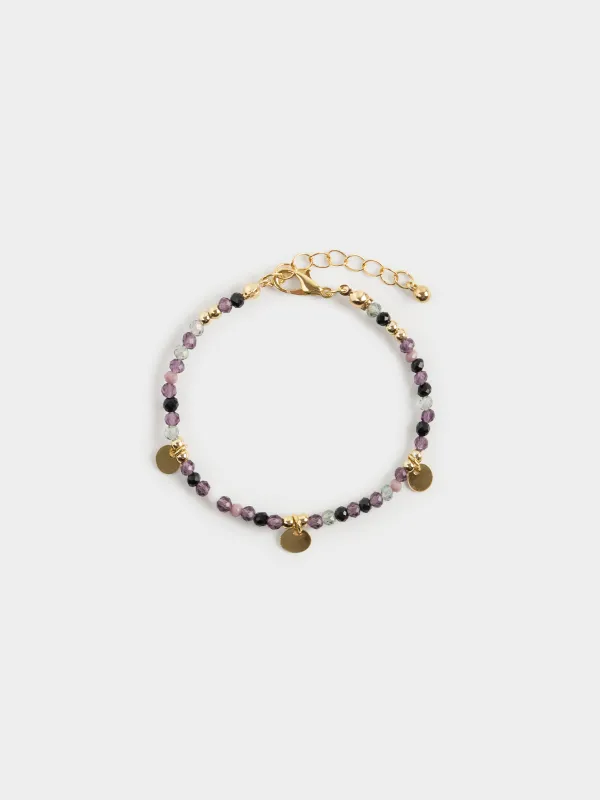 Білезік, 6 см, 2 дана, металл/пластик, алтын, Түрлі-түсті тастар, Mineral, image-2