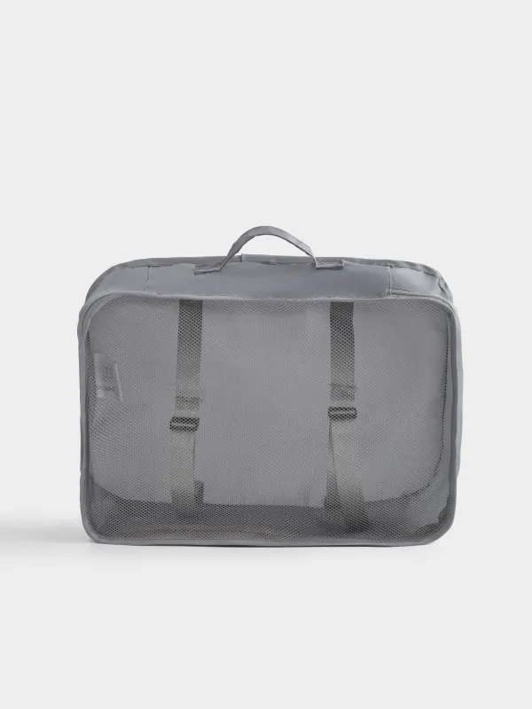Органайзер для одежды, 34х28х11 см, M, с ремнями, саржа, серый, Travel comfort, image-0