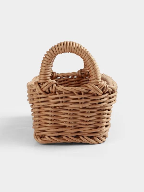 Азық-түлік себеті, 28x11 см, тұтқалары бар, ротан, тікбұрышты, қоңыр, Twig, image-4