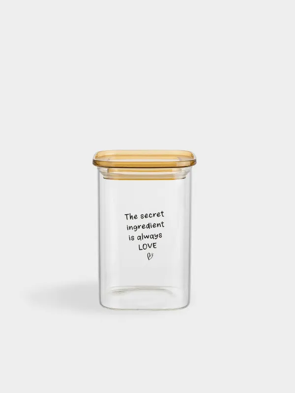 Банка для сыпучих продуктов, 1,2 л, Янтарная крышка, Amber font, image-0