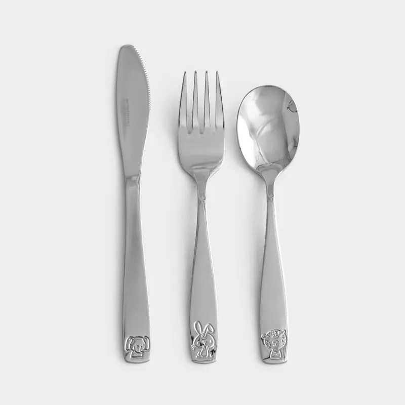 Ас құралдары, балаларға, 1 тұлға, 3 зат, болат, Жануарлар әлемі, Zoo