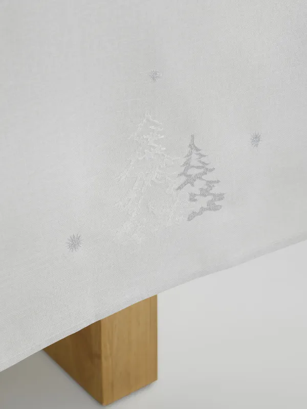 Скатерть, 170х250 см, полиэстер, светло-серая, Олени и ели, Forest fawn, image-5