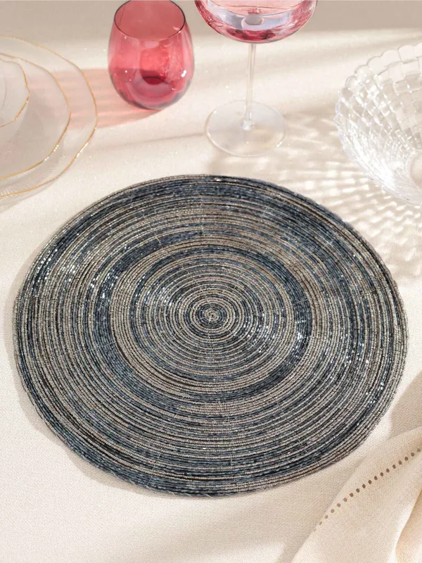 Салфетка под приборы, 36 см, из бисера, Спираль, Rotation beads, image-2