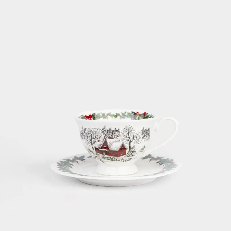 Пара чайная, 1 перс, 2 пр, 200 мл, фарфор N, белая, Дом в лесу, Forest house