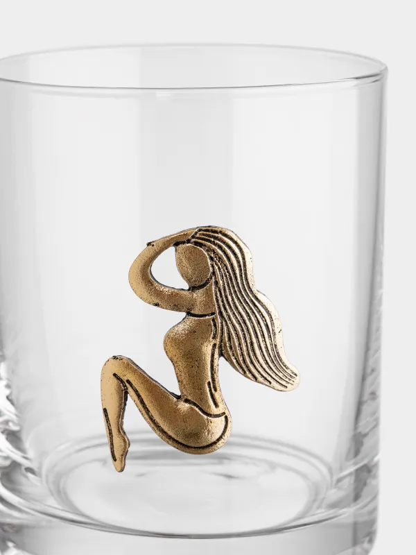 Виски стақаны, 10 см, 340 мл, шыны/металл, алтын түстес, Бикеш, Zodiac, image-1