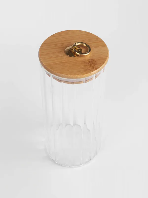 Банка для сыпучих продуктов, 1,1 л, стекло Б/бамбук, Camellia, image-3