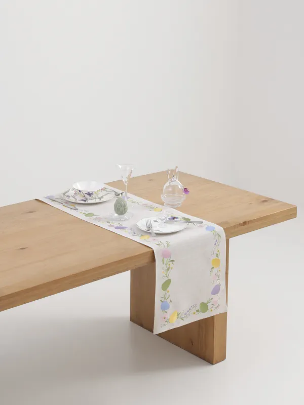 Үстел төсеніші, 40х160 см, полиэстер/зығыр, сарғылт-қоңыр, Пасха жұмыртқалары, Easter, image-5