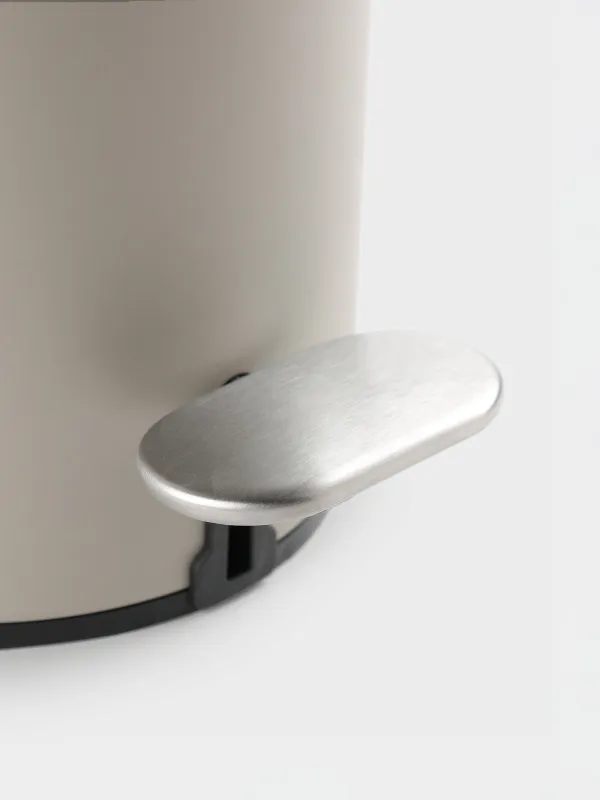 Қоқыс контейнері, 5 л, педаль, болат / пластик, сарғылт-қоңыр-сұр, Giza, image-5