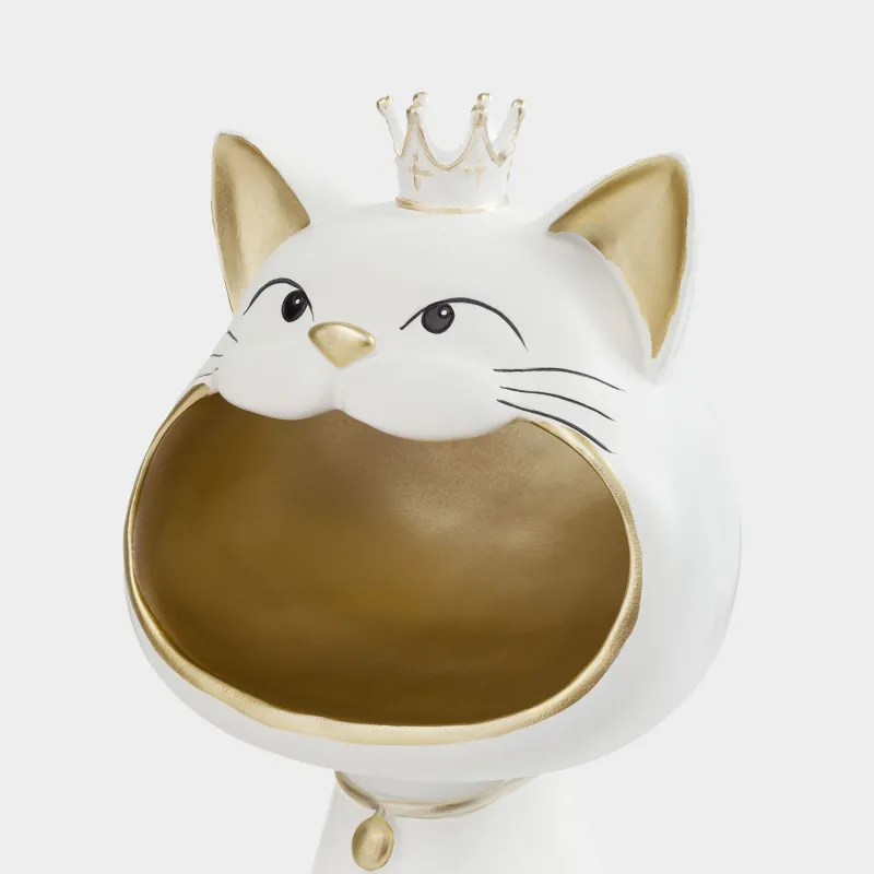 Кәмпит ыдысы, 26х17 см, полирезин, сарғылт-қоңыр, Тәждегі мысық, Cat, image-2