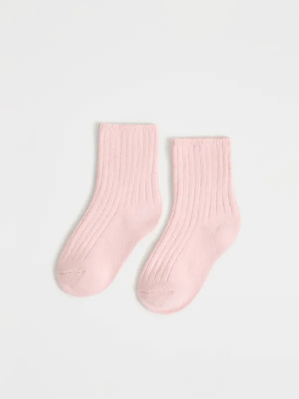 Балалар шұлықтары, өлшемі 23-26, қырлы, полиэстер/спандекс, қызғылт, Pleasantly, image-0