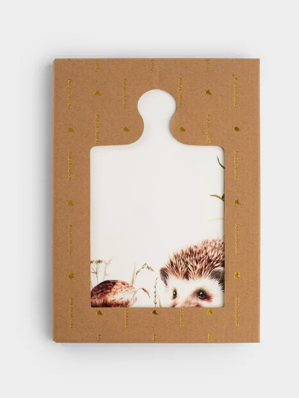 Подставка под горячее, 17х24 см, с ручкой, керамика/пробка, белая, Еж, Forest hedgehog, image-4