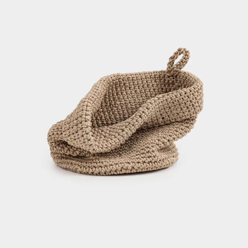 Сақтау себеті, 12х17 см, тоқылған, ұстағышы бар, полипропилен, дөңгелек, қоңыр, Bolsa, image-5