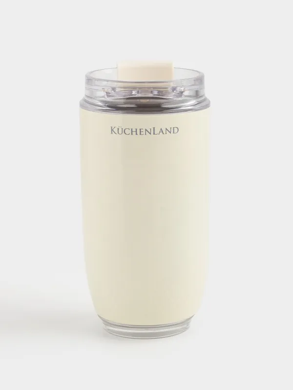 Термокружка, 320 мл, сталь/пластик, бежевая, Country, image-0