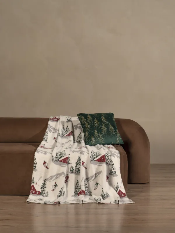 Сәндік жастық, 45х45 см, барқыт, қою жасыл, Қылқан жапырақты орман, Sparkle, image-5