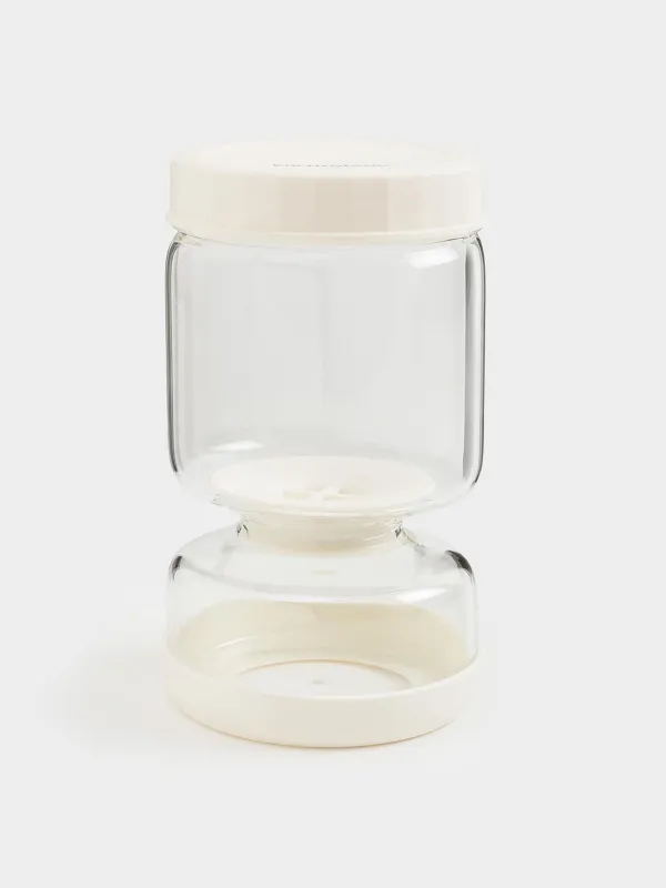 Банка для маринованных продуктов, 300/600 мл, двойная стекло/силикон, бежевая, Laneri, image-0