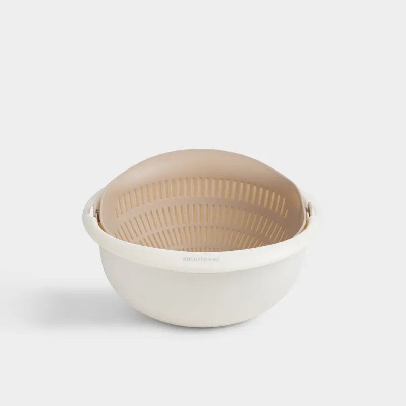 Тостаған мен дуршлаг жинағы, 23 см, 2 зат, пластик, қоңыр және сүт түстес, Маятник, Soft kitchen