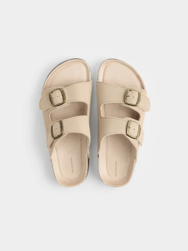 Әйелдер тәпішкелері, өлшемі 36, бекіткіші бар, полиуретан/жасанды күдері, сарғылт-қоңыр, Creola, image-1