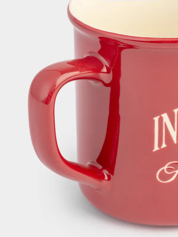 Саптыаяқ, 430 мл, фарфор N, қою қызыл және сүт түстес, Жылқы, Great horse, image-2