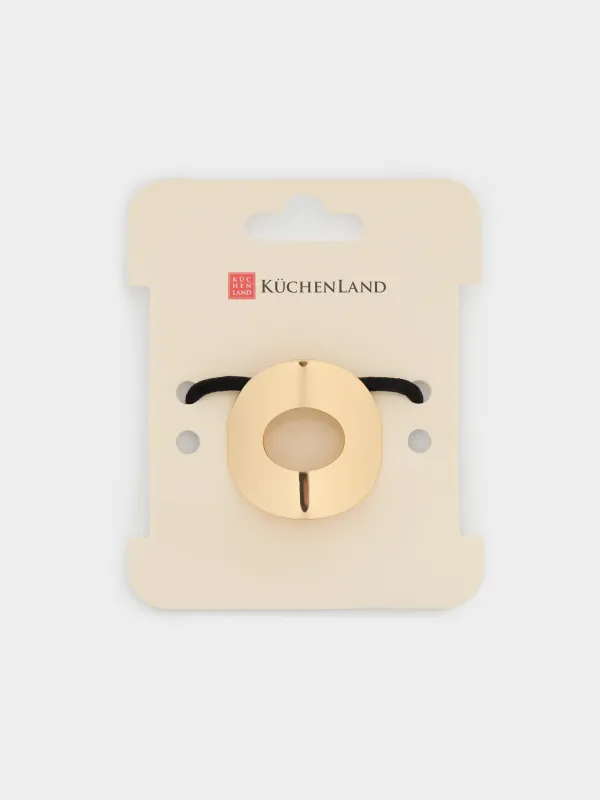 Шаш резеңкесі, 5 см, металл, алтын, шеңбер, Hairstyle, image-2