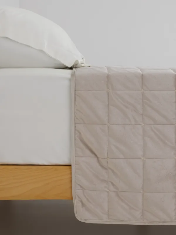 Төсек жапқыш, 220х240 см, сырылған, барқыт/микроталшық, сарғылт-қоңыр/сұр, Iаршылар, Stitch velvet, image-2