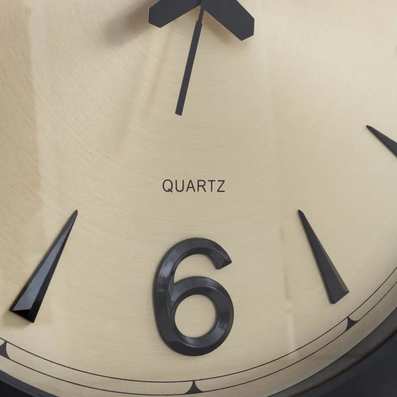 Қабырға сағаты, 40 см, пластик/шыны, дөңгелек, алтын-қара, Dial, image-4