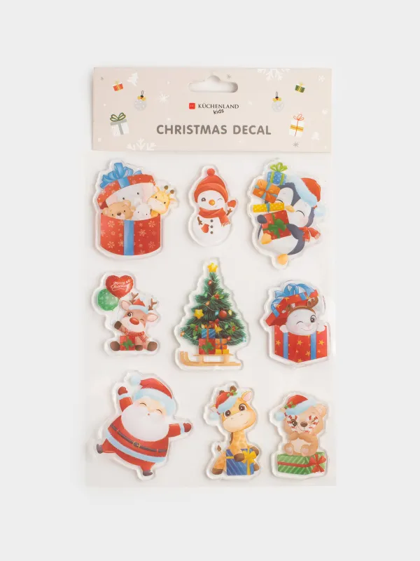 Жапсырмалар жинағы, 15х20 см, қайта пайдалануға болады, термопластик, Шырша, Christmas decal, image-5