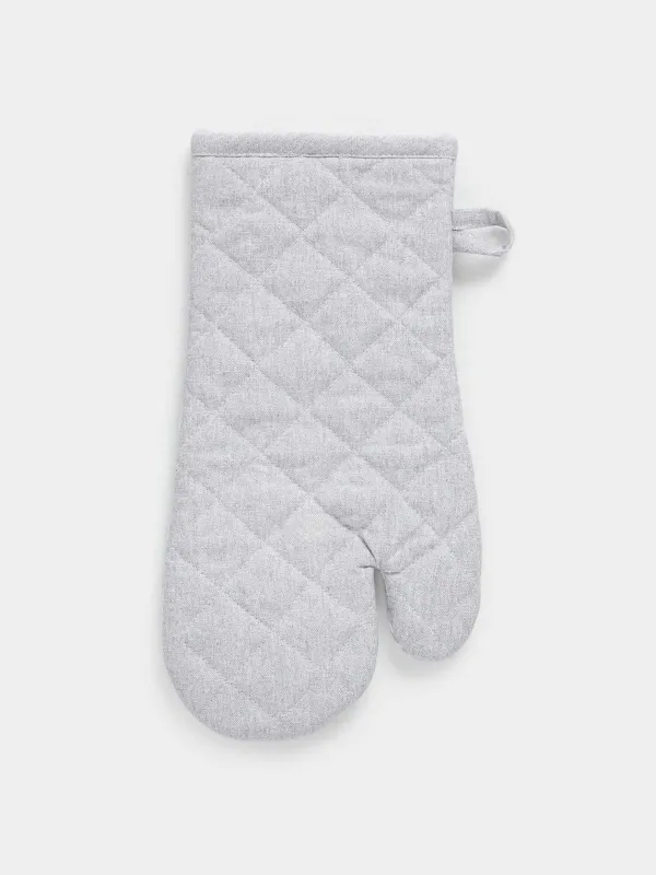 Прихватка-варежка, 17x33 см, хлопок, светло-серая, Полосы, Stripe kitchen, image-2