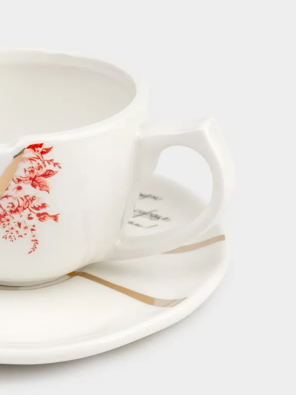 Пара чайная, 1 перс, 2 пр, 320 мл, керамика D, бело-золотистая, Пожелание, Revival, image-2